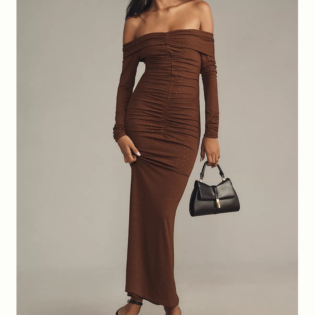Anthropologie Bardot Artura Diamante Maxi Dress Size 2